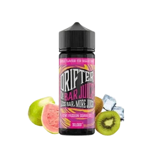 Imagen de Drifter Bar Kiwi Passion Guava Ice 24ml Longfill, e-líquido personalizable con sabores de kiwi, fruta de la pasión, guayaba y hielo, ideal para vapeo.
