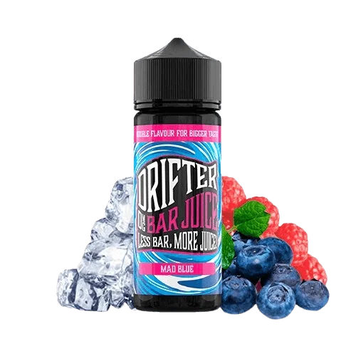 Drifter Bar Mad Blue 24ml Longfill Drifter Bar Mad Blue 24ml Longfill – E-liquid sin nicotina con frambuesa, arándano y hielo